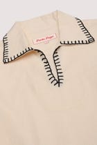 Blanket stitch hand embroidered resort shirt view 2