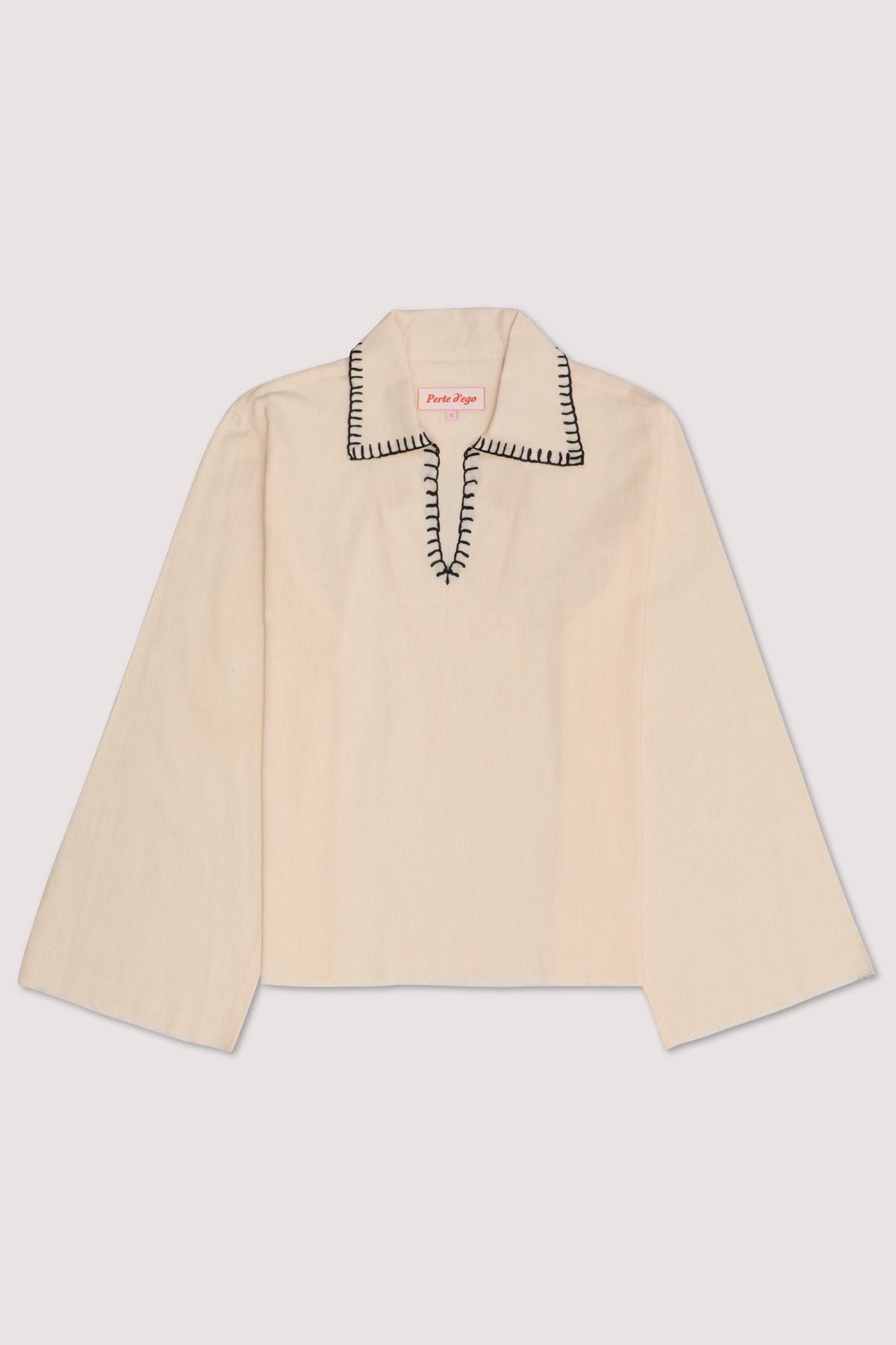 Blanket stitch hand embroidered resort shirt - image 3