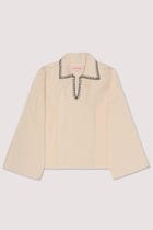 Blanket stitch hand embroidered resort shirt view 3