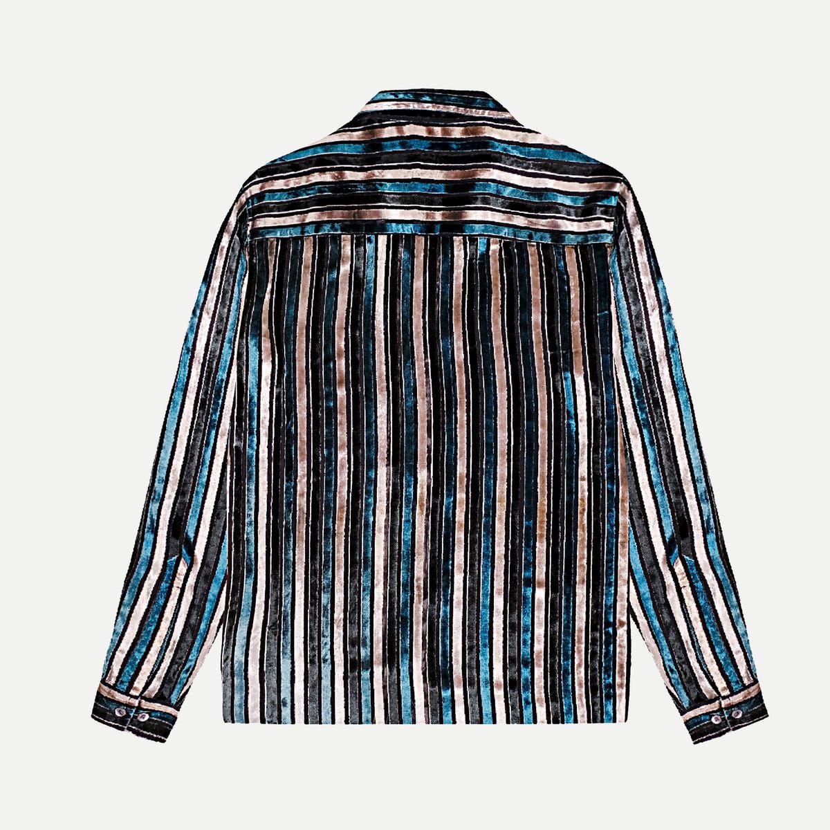 Blue "Cha Cha" silk velvet shirt - image 2