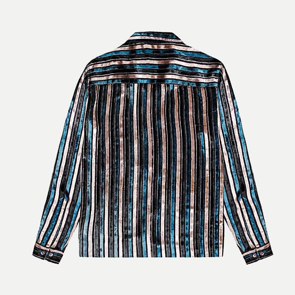Perte D'ego — Blue "Cha Cha" silk velvet shirt