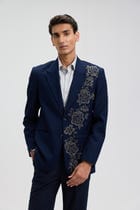 "Nocturne Rose" hand embroidered blazer view 1