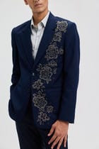 "Nocturne Rose" hand embroidered blazer view 2