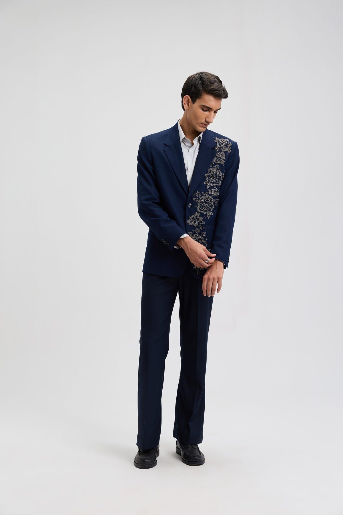 "Nocturne Rose" hand embroidered blazer - image 4