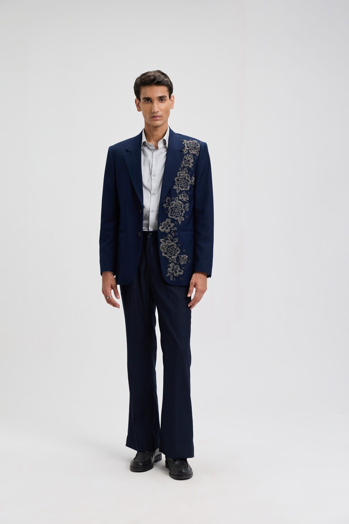 "Nocturne Rose" hand embroidered blazer - image 5