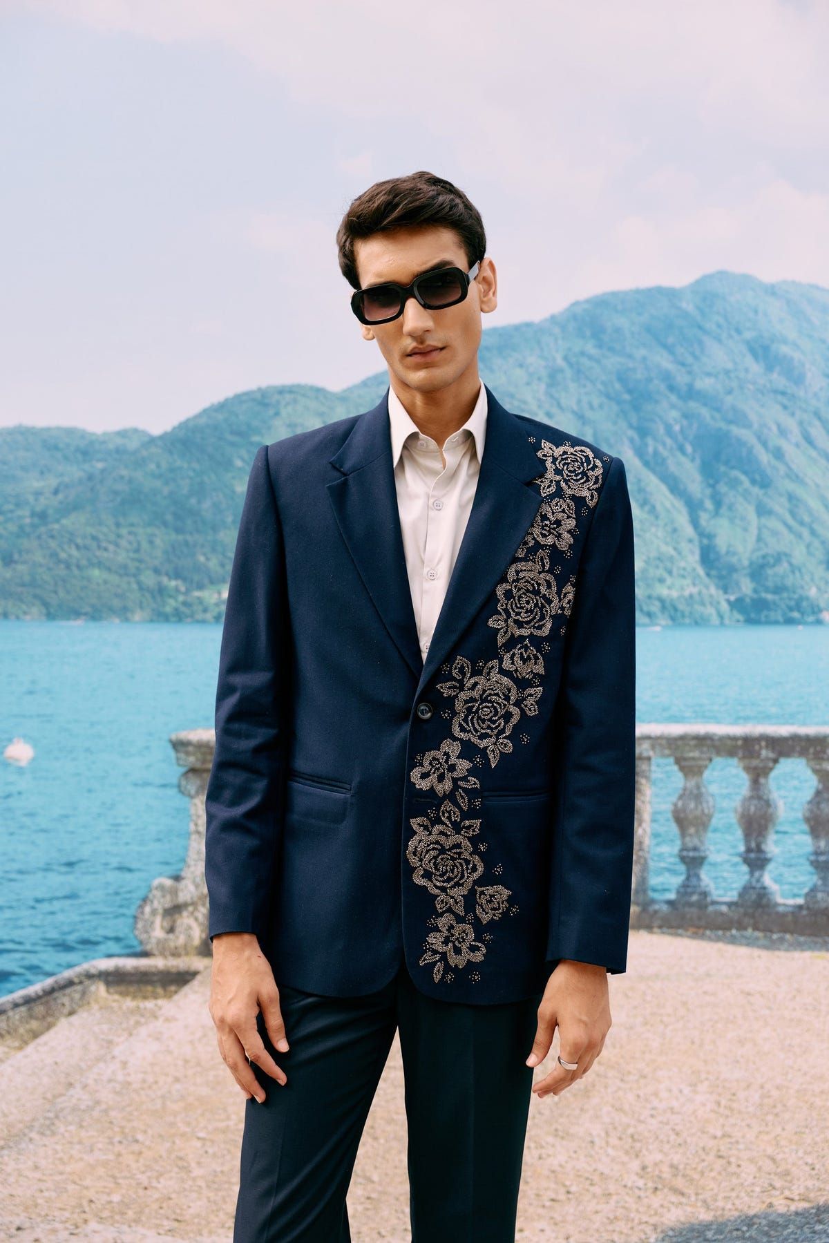 "Nocturne Rose" hand embroidered blazer - image 6