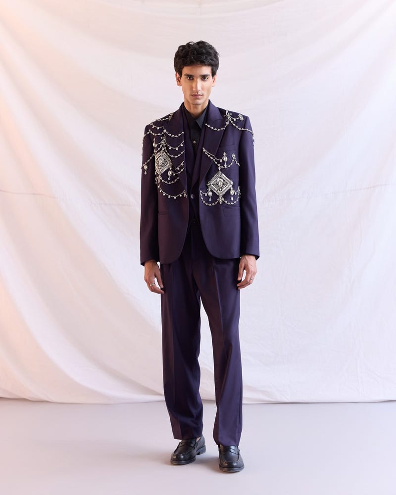 “Le Chandelier” hand embroidered blazer