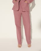 Coral pink hand embroidered pants view 1