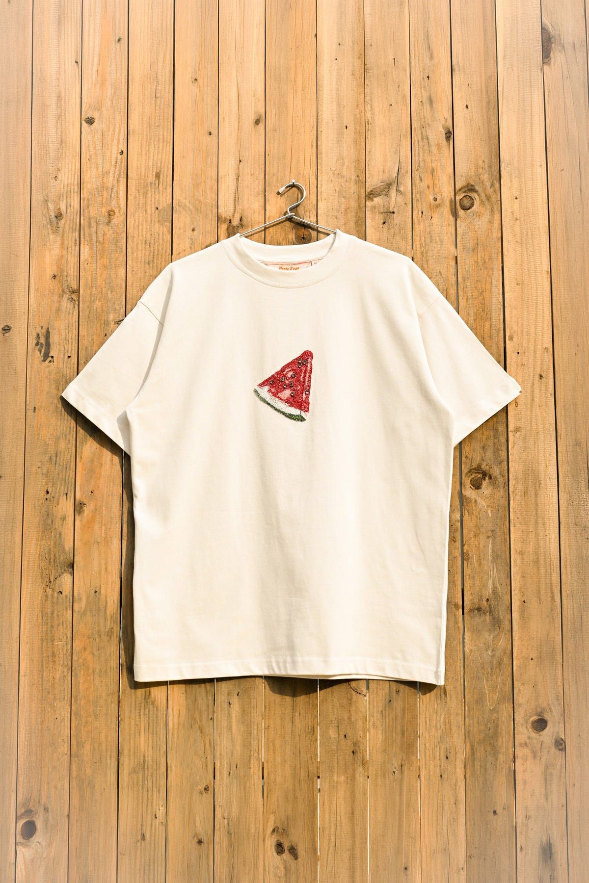 "Watermelon slice" hand embroidered T-Shirt - image 1