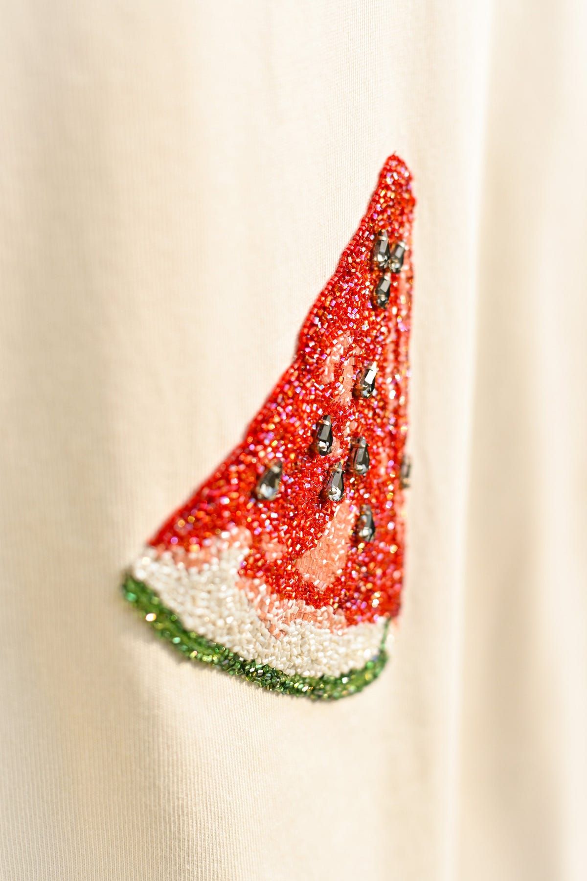"Watermelon slice" hand embroidered T-Shirt - image 2