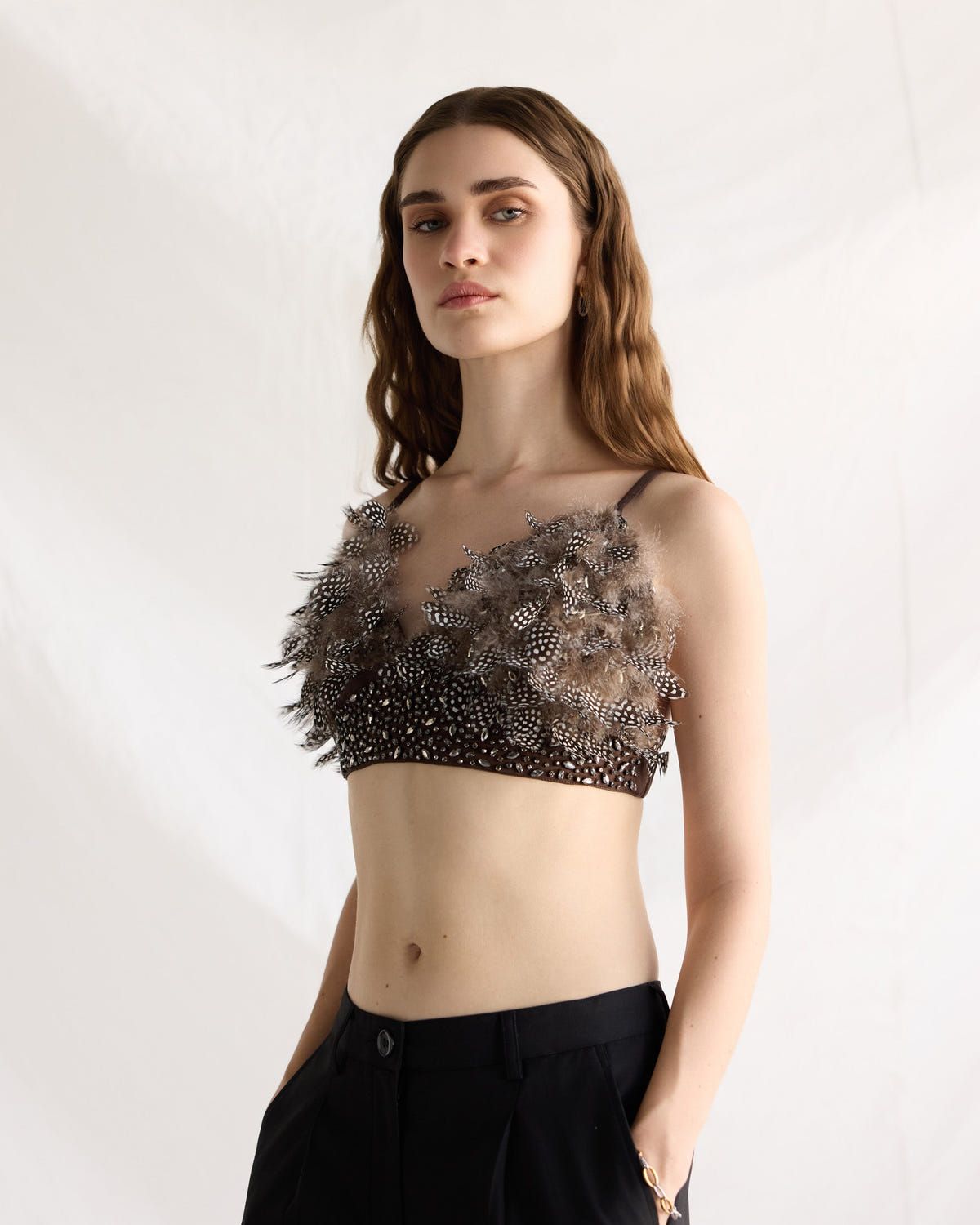 Feather beaded bralette - image 2