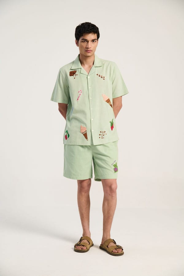 Perte D'ego — "Le summer vacation" hand embroidered Shirt