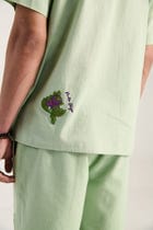"Le summer vacation" hand embroidered Shirt view 4