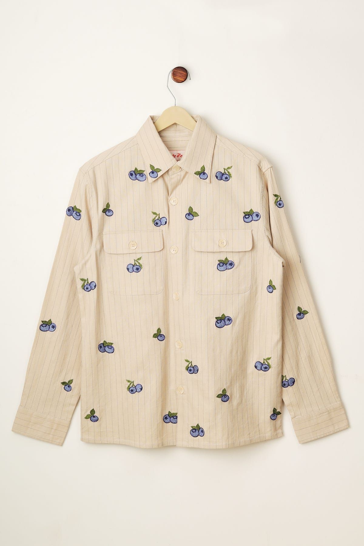 “Blueberries” Hand-Embroidered Overshirt - image 1