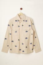 “Blueberries” Hand-Embroidered Overshirt view 1