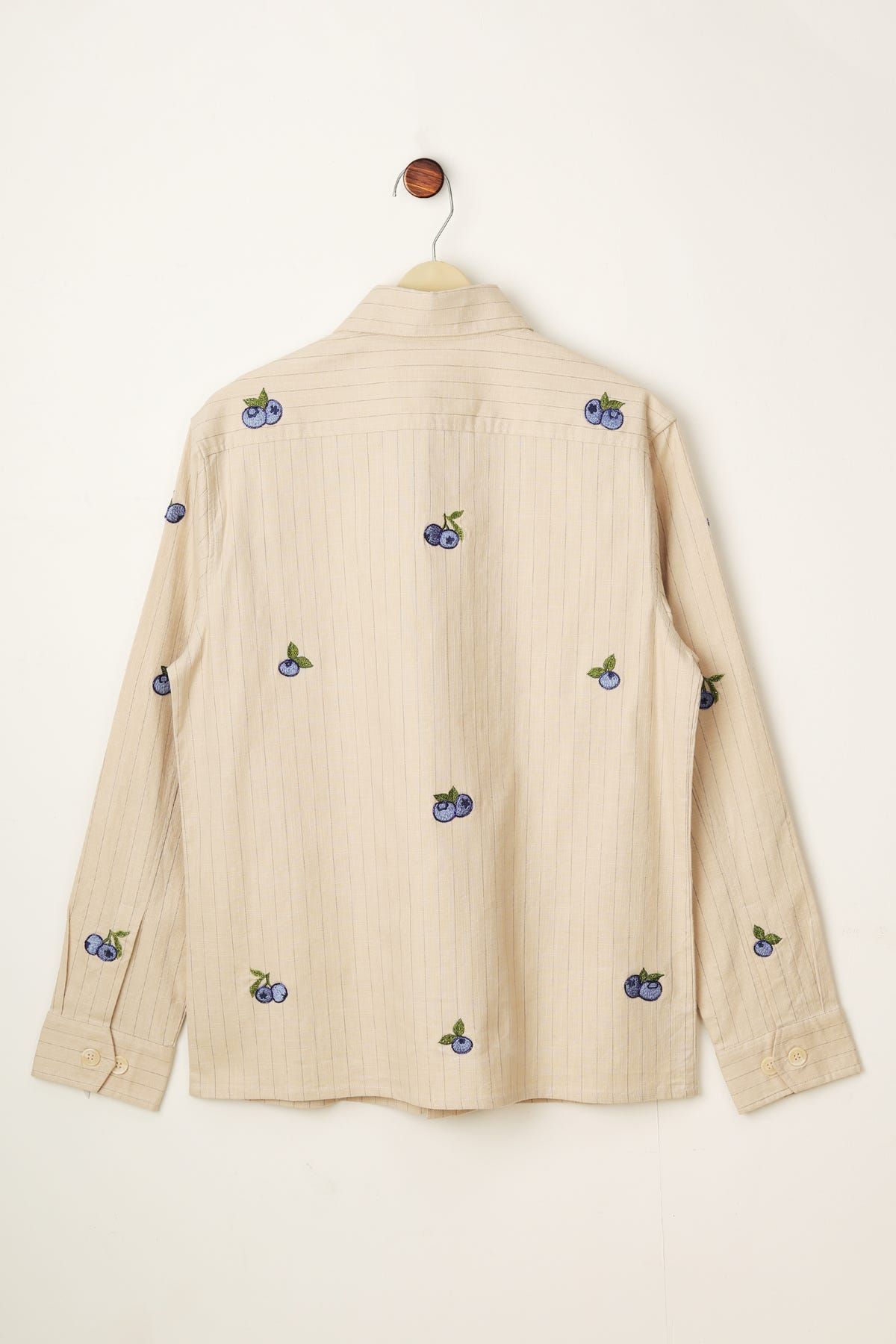 “Blueberries” Hand-Embroidered Overshirt - image 3