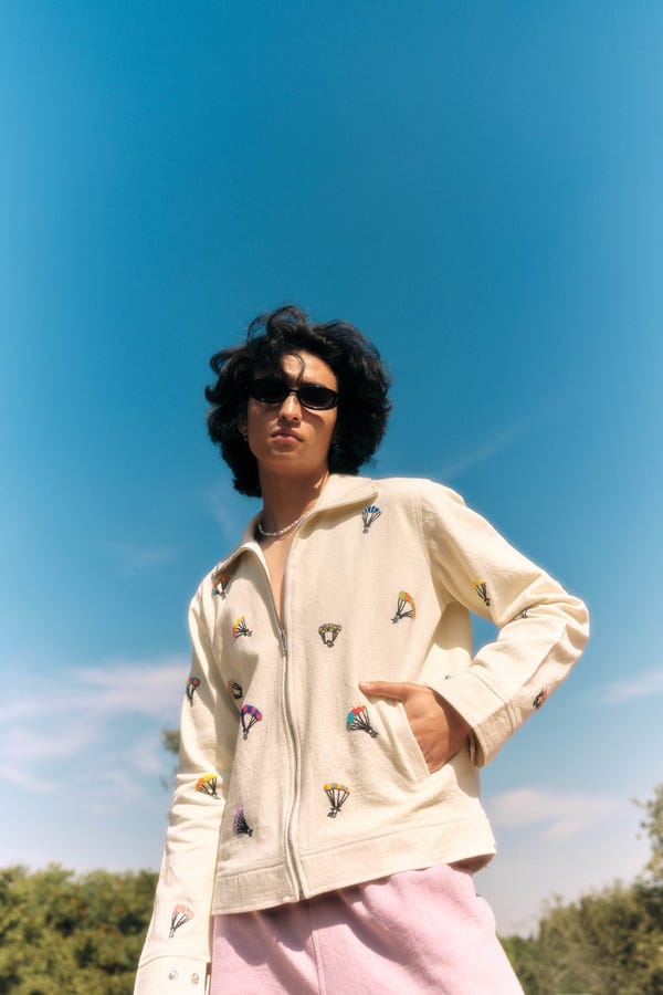 Perte D'ego — Paragliders paradise beadwork zip up jacket