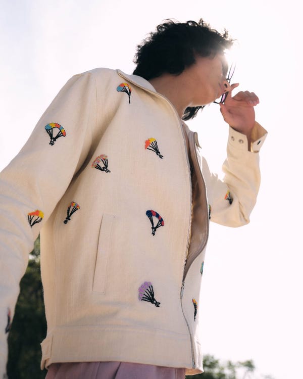 Perte D'ego — Paragliders paradise beadwork zip up jacket
