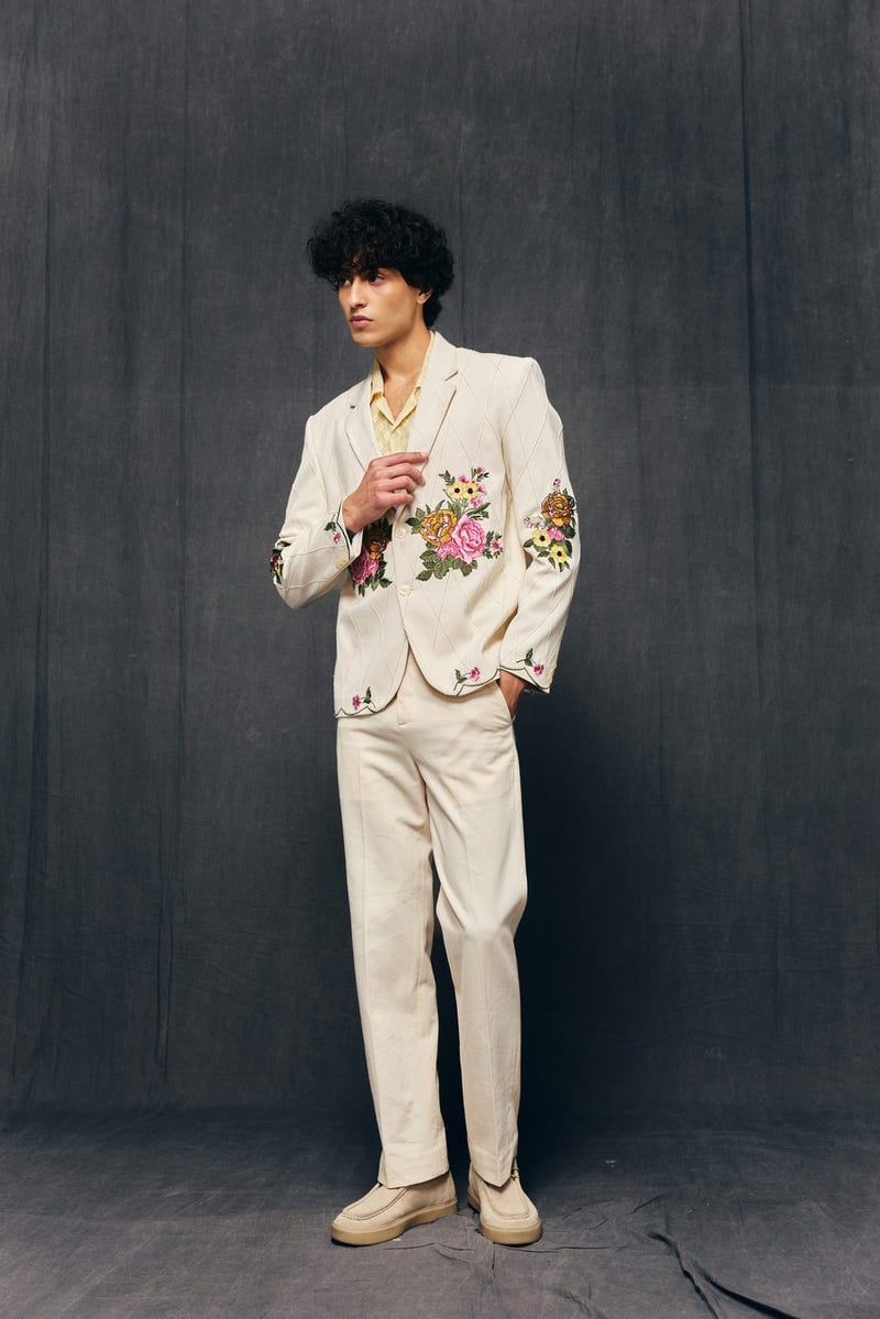 "Ivory Bloom" formal pants