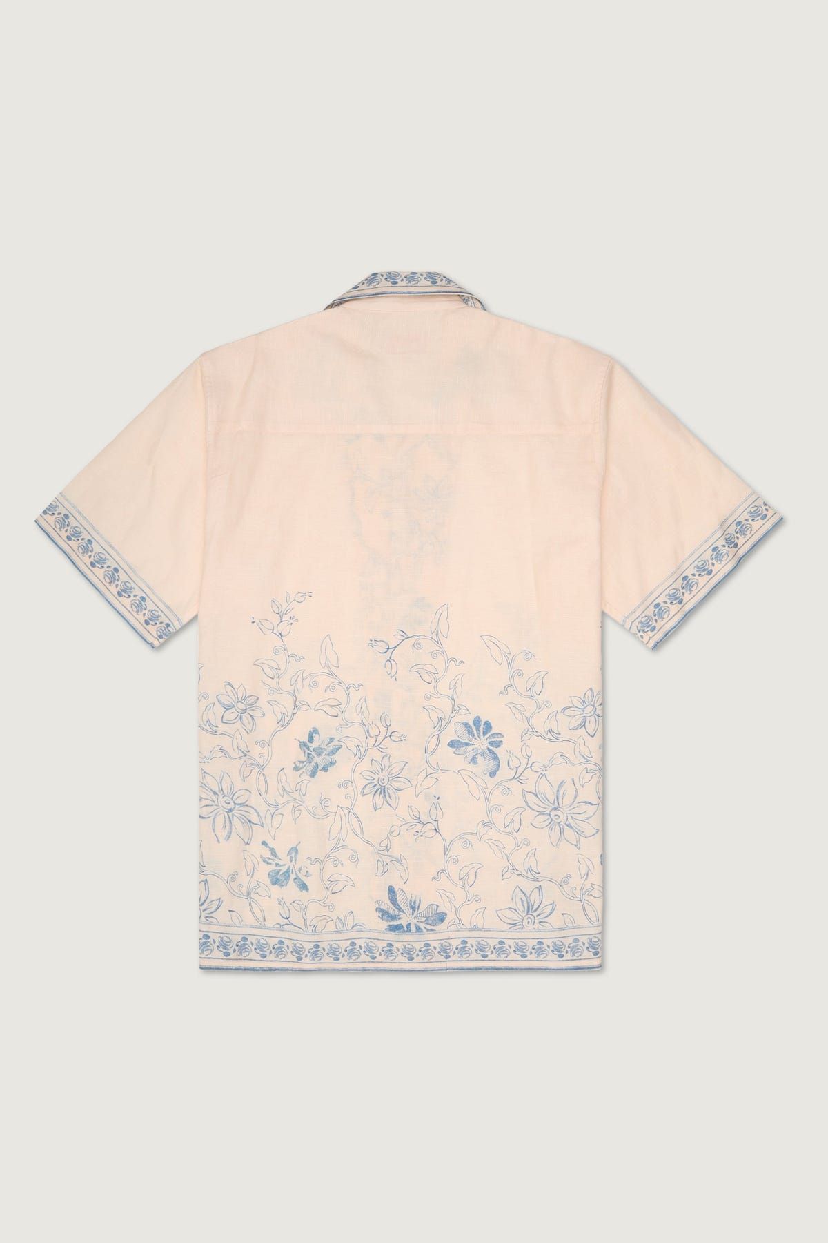 Vintage Blue Floral sketch Shirt - image 3