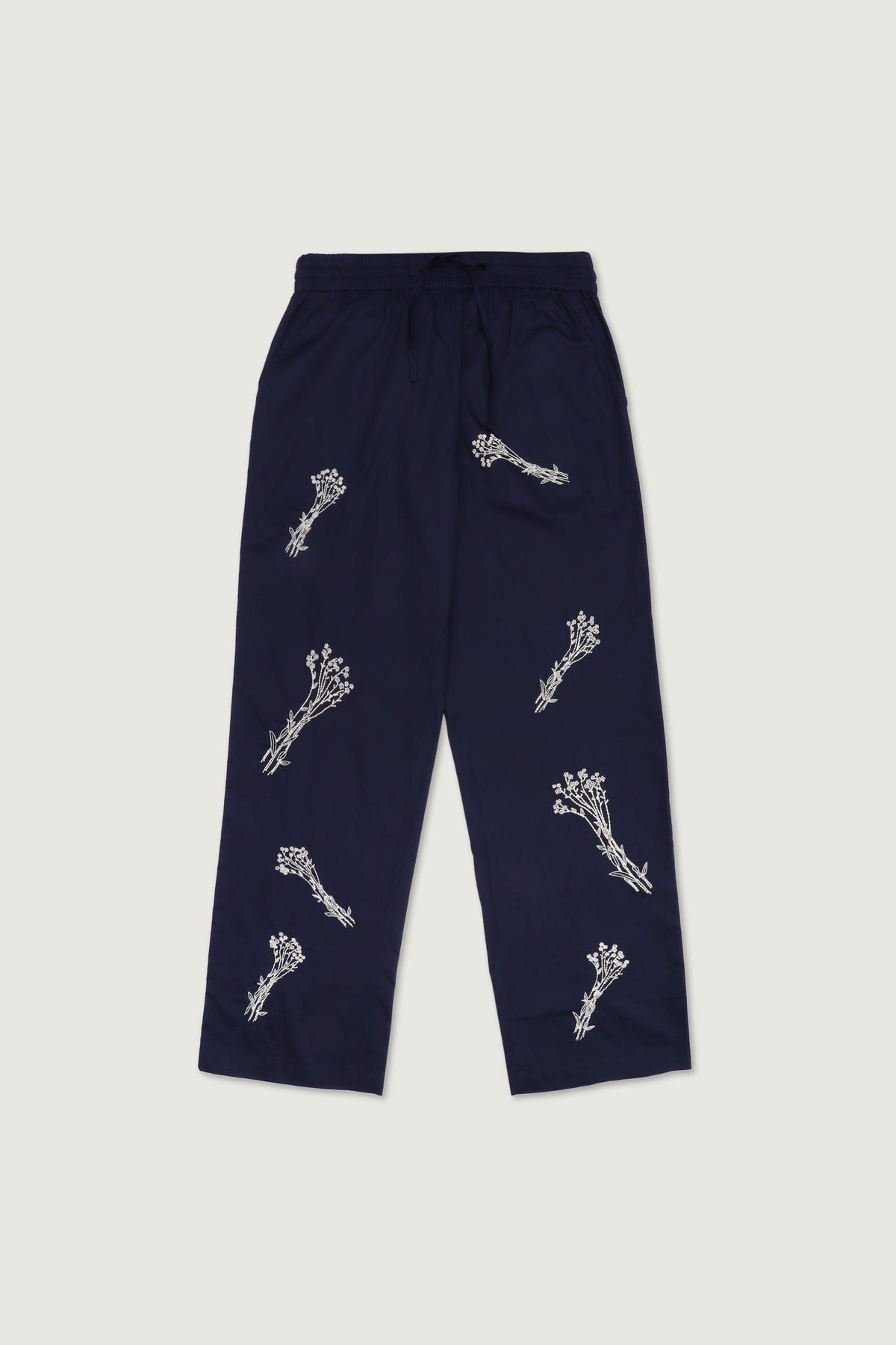 "Floral bunch hand embroidered lounge pants - image 1
