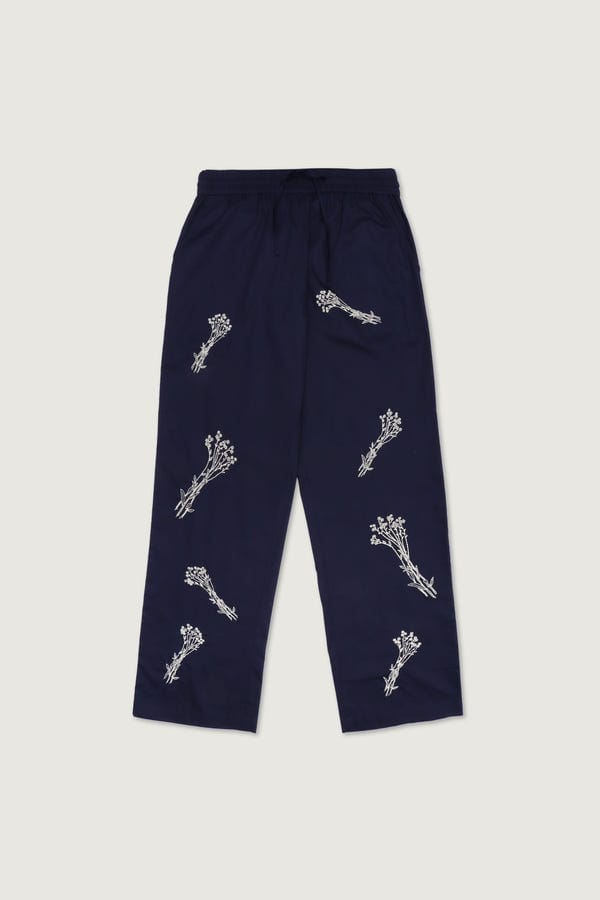 Perte D'ego — "Floral bunch hand embroidered lounge pants
