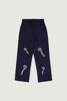"Floral bunch hand embroidered lounge pants view 3