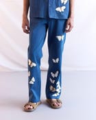 Hand embroidered butterflies straight fit jeans view 1