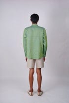 Psychedelic Green Linen shirt view 5
