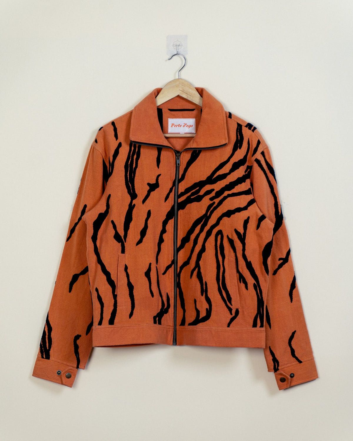 Tiger stripes embroidered zip up jacket - image 1