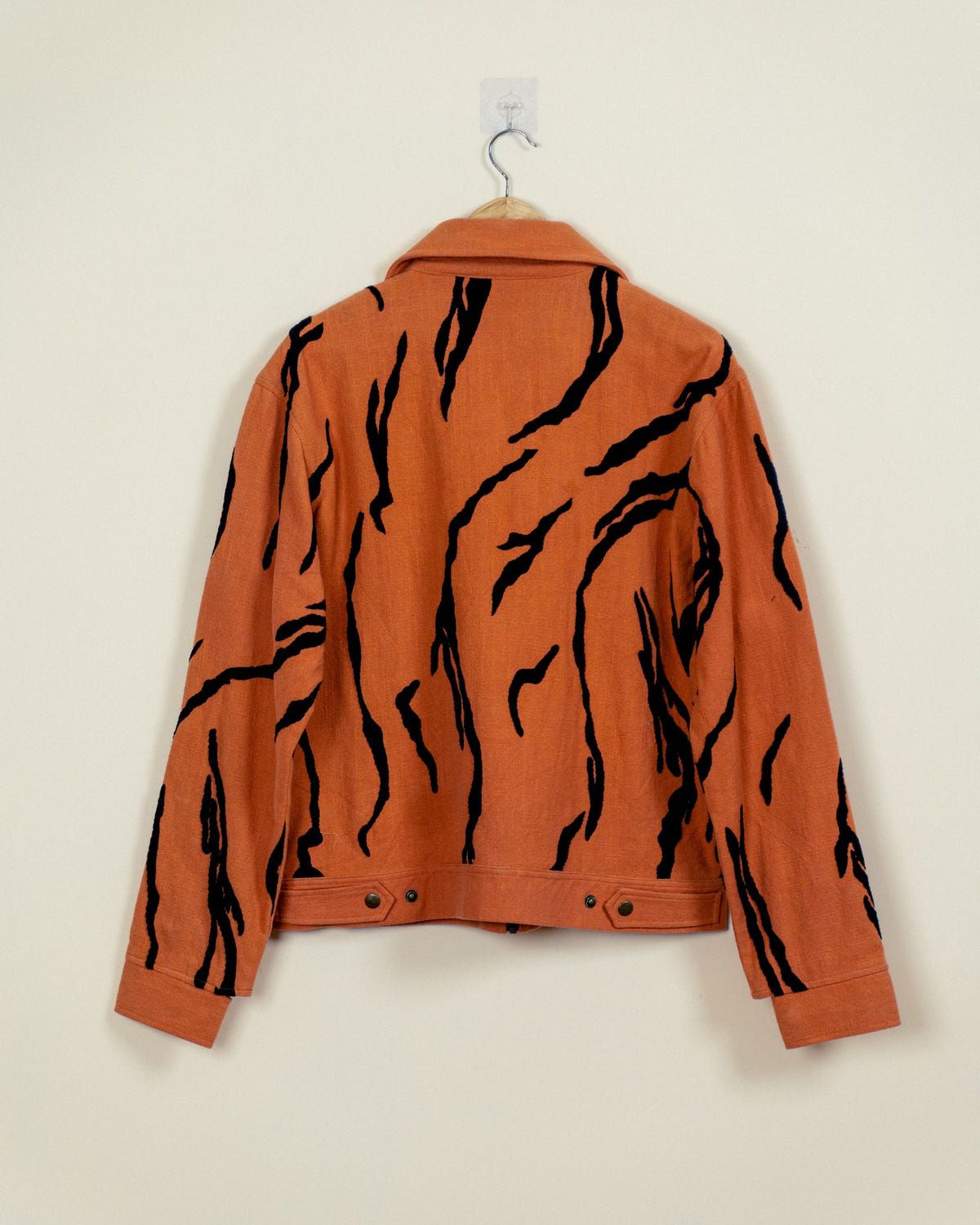 Tiger stripes embroidered zip up jacket - image 2