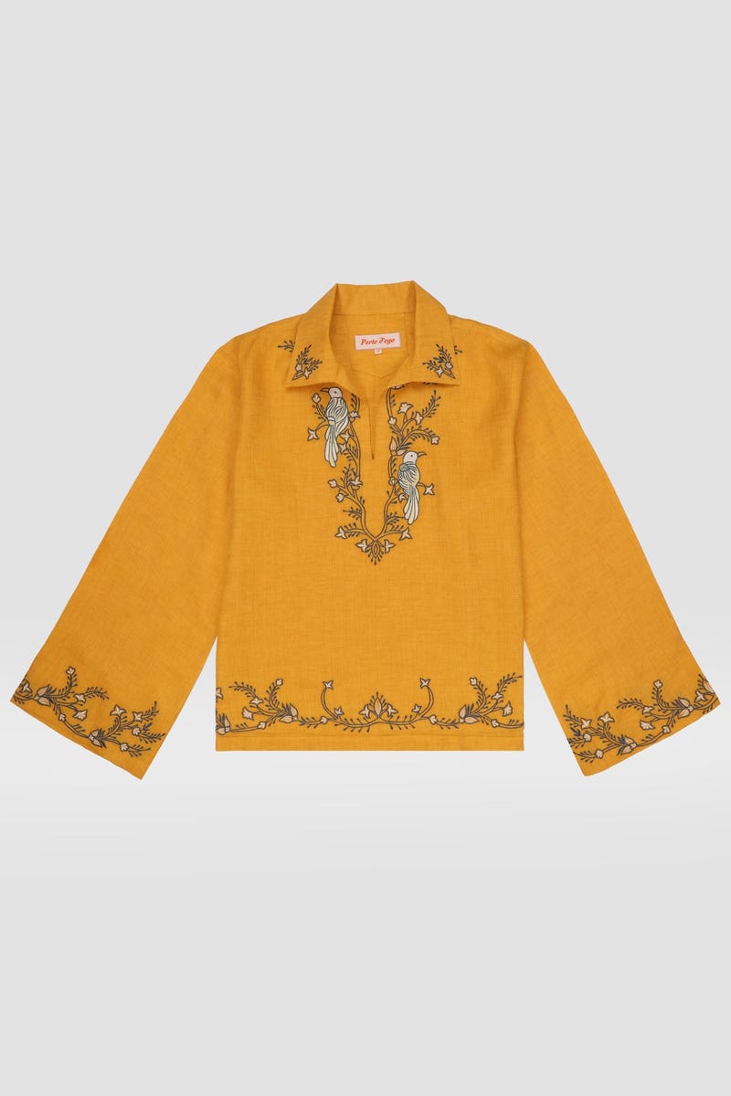 "Les Vacances" resort shirt