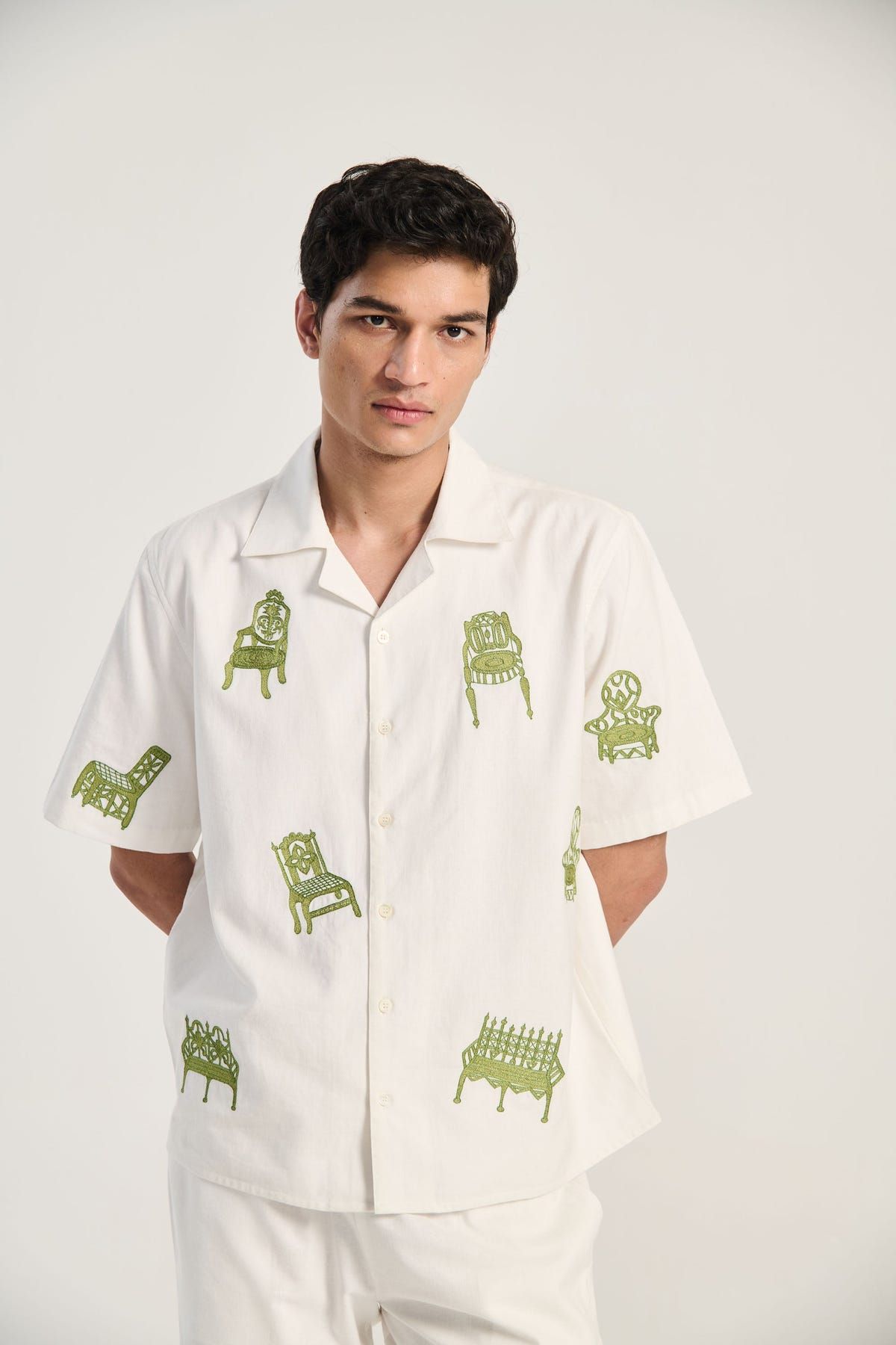 Embroidered furniture resort shirt - image 1