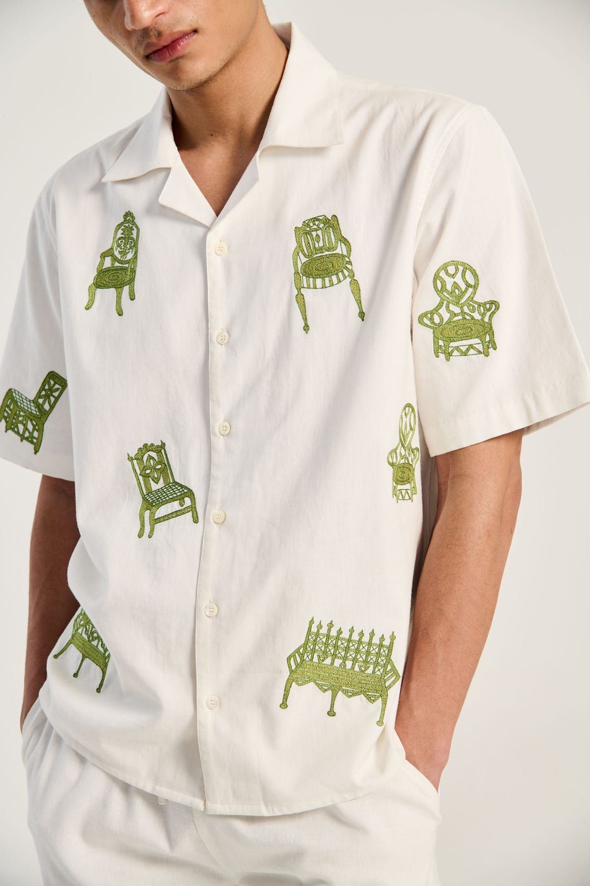 Embroidered furniture resort shirt - image 3