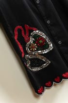 "Forget me not" hand embroidered shirt view 7