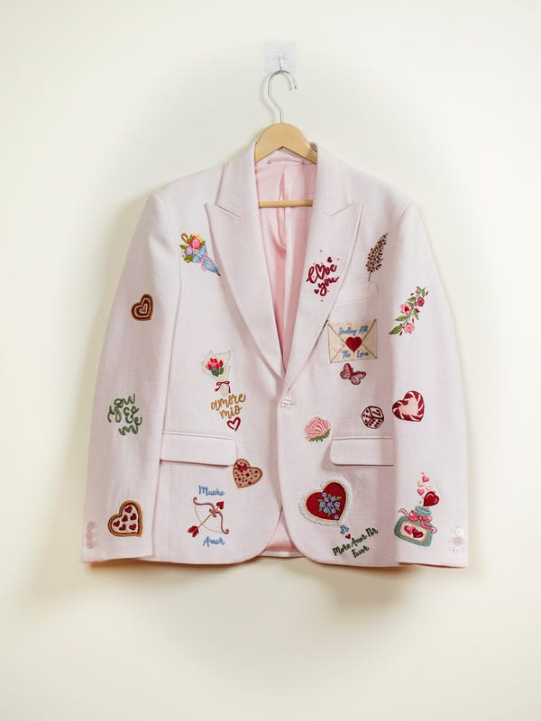 Perte D'ego — “Amore Mio” hand embroidered blazer