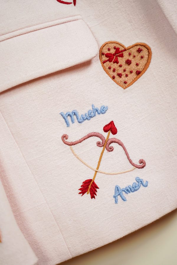 Perte D'ego — “Amore Mio” hand embroidered blazer