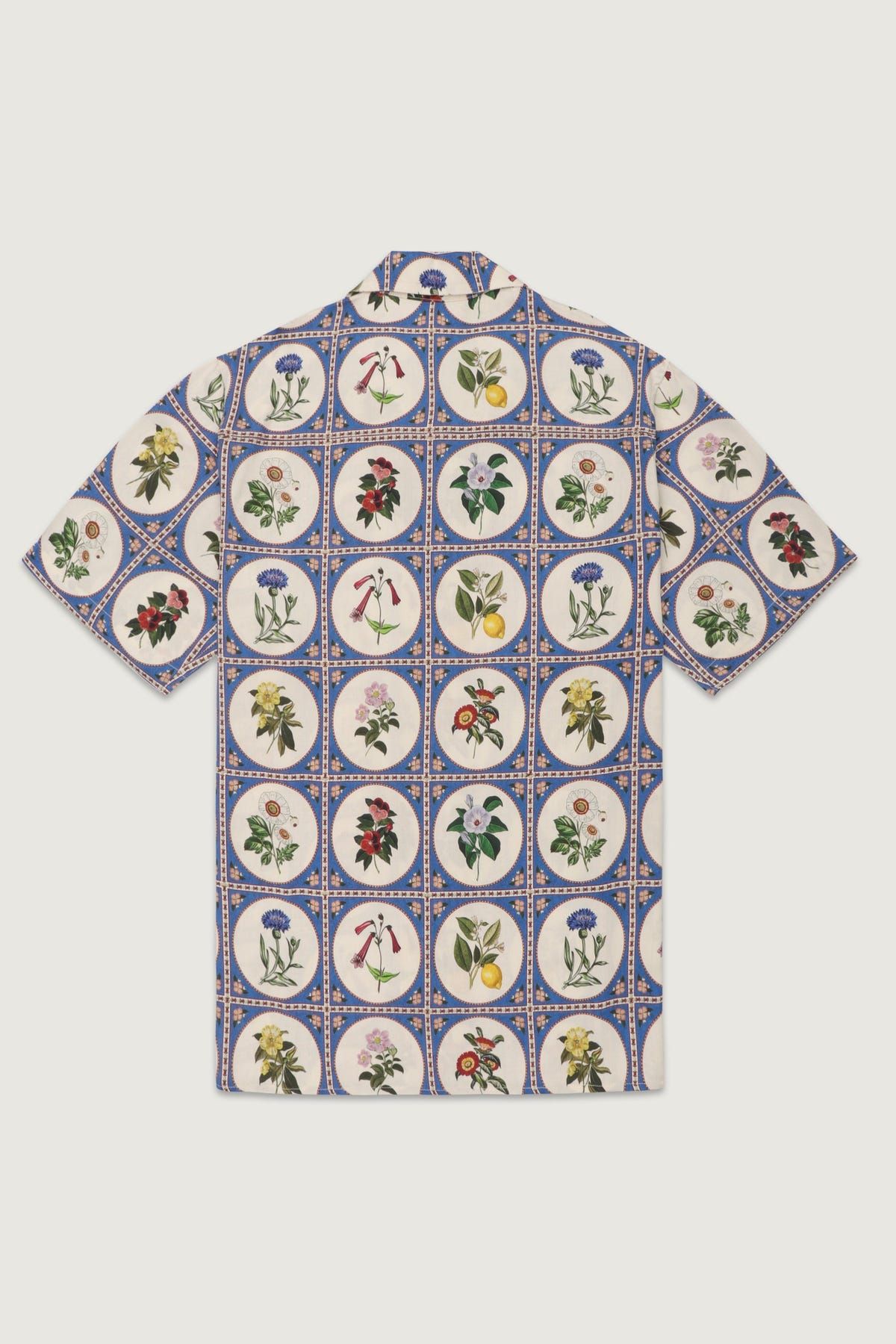 Botanical illustrations half sleeves shirt- Blue - image 3
