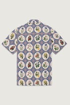 Botanical illustrations half sleeves shirt- Blue view 3