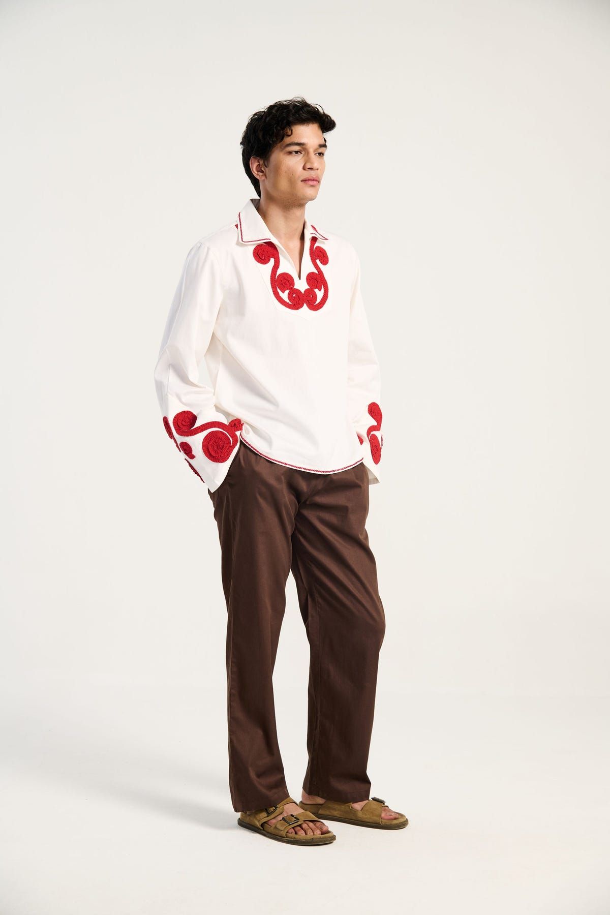 “Lover” embroidered resort shirt - image 1