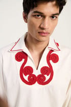“Lover” embroidered resort shirt view 2