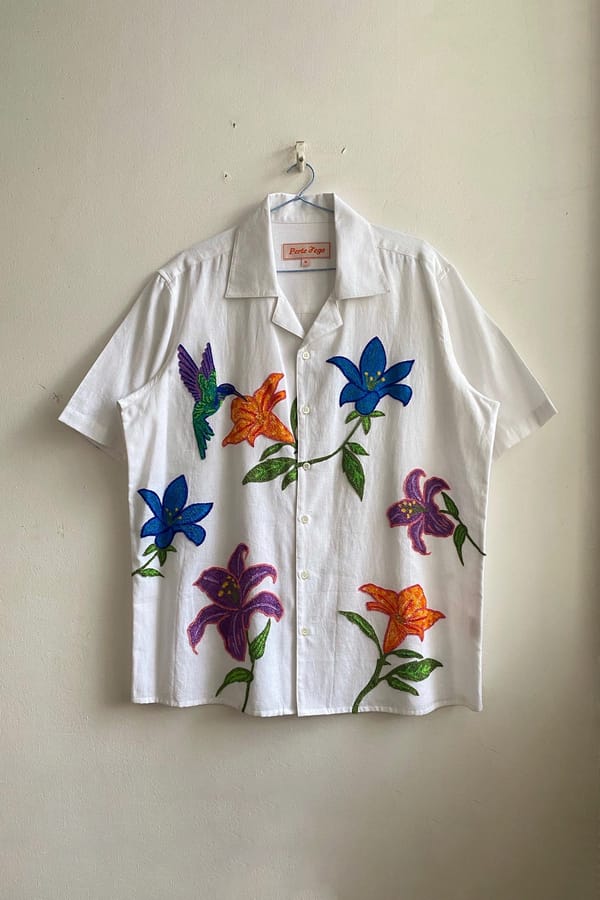 Perte D'ego — Hummingbird embroidered shirt