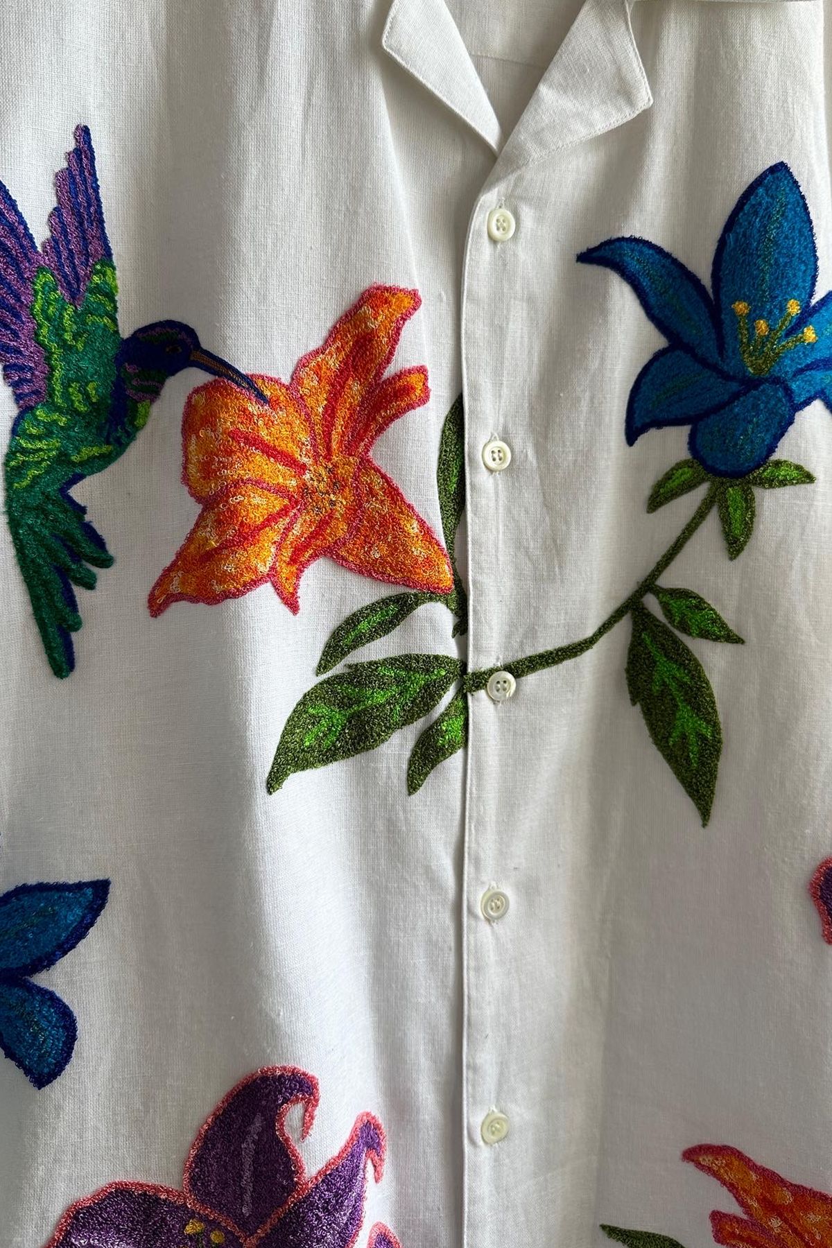 Hummingbird embroidered shirt - image 2