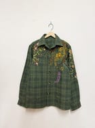 Floral embroidered wool overshirt view 1