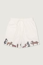 "Party on the Hem" hand embroidered shorts view 1