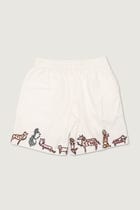 "Party on the Hem" hand embroidered shorts view 3