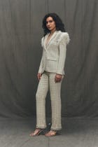 Vivianne hand embroidered tweed pants view 1