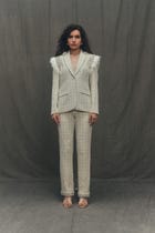 Vivianne hand embroidered tweed pants view 3
