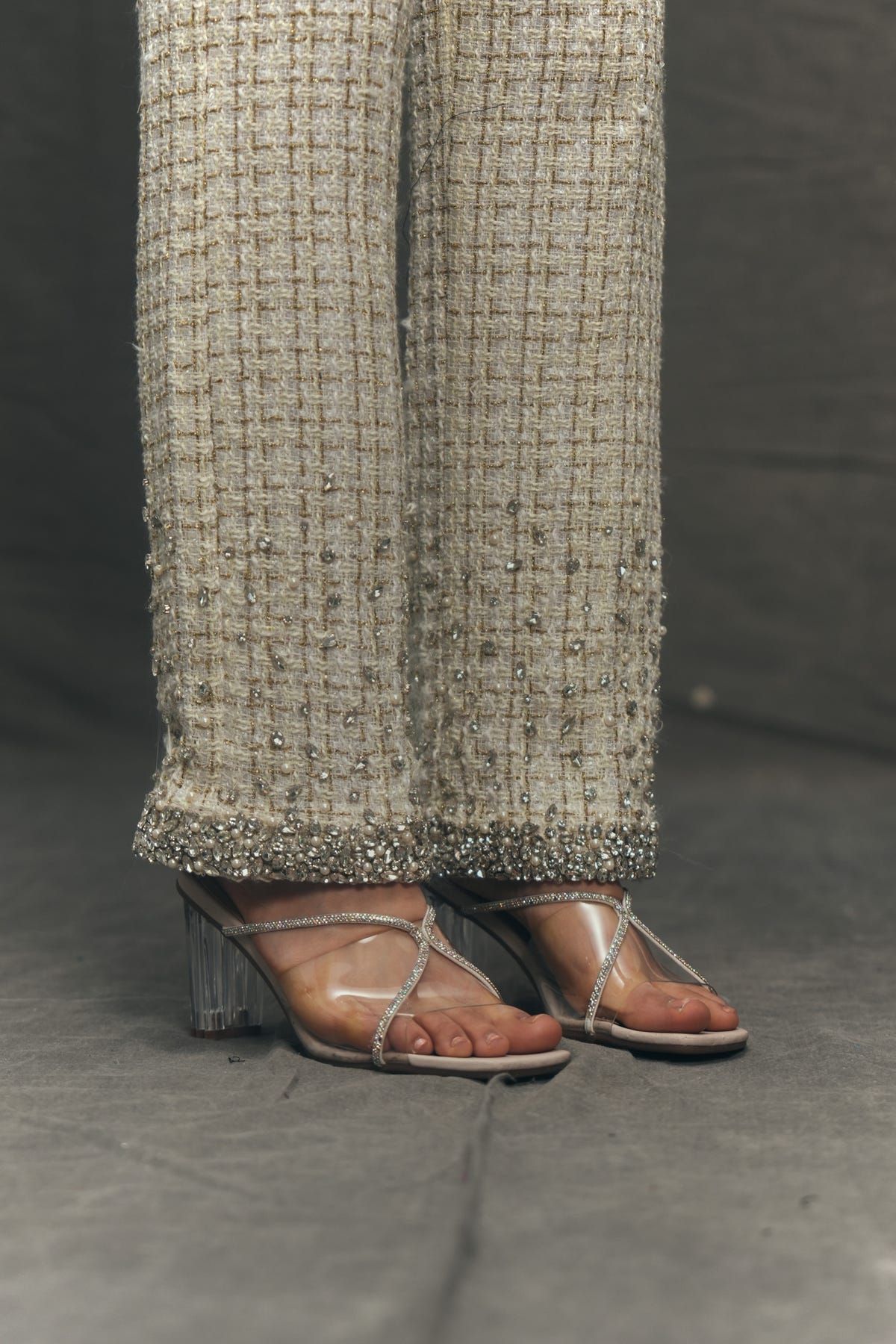 Vivianne hand embroidered tweed pants - image 4