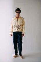 Lavender embroidered zip up jacket view 4